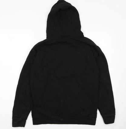 Mens UK Size M Stars & Stripes Black Pullover Hoodie