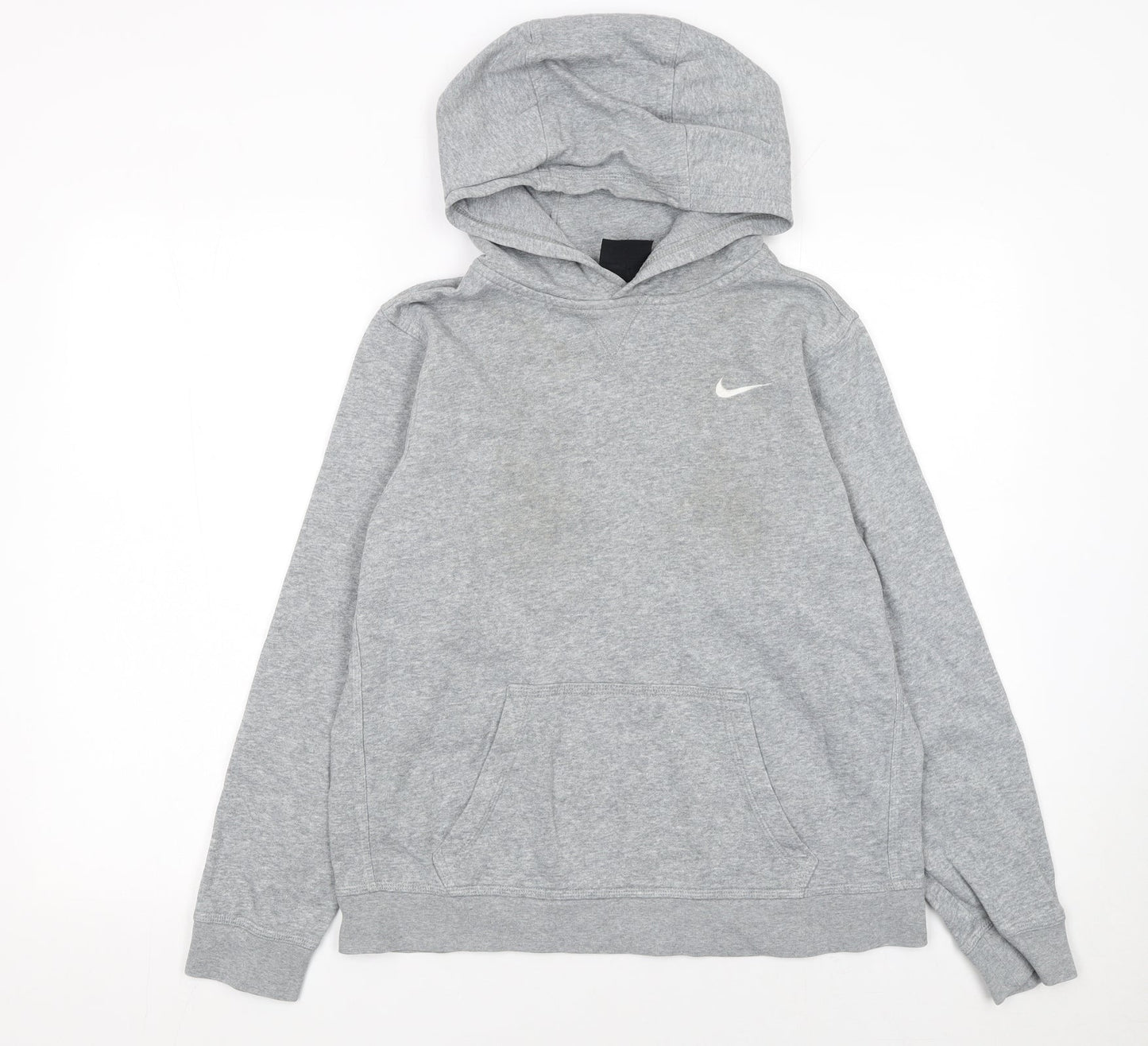 Nike Boys Grey Pullover Hoodie XL 13-15 Years Regular Fit Sportswear