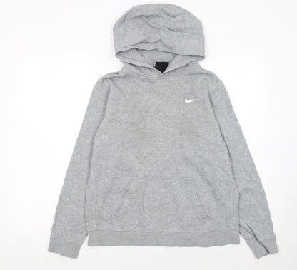 Nike Boys Grey Pullover Hoodie XL 13-15 Years Regular Fit Sportswear