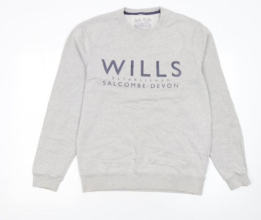 Mens UK Size M Jack Wills Grey Pullover Sweatshirt