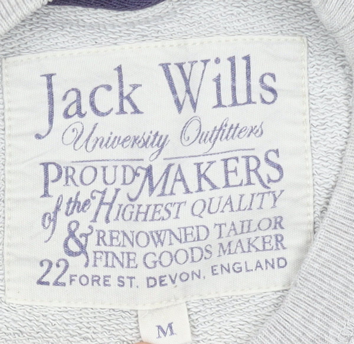 Mens UK Size M Jack Wills Grey Pullover Sweatshirt