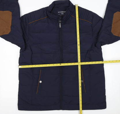 Armand Thiery Men's Blue 3XL Puffer Jacket with Zip Pockets