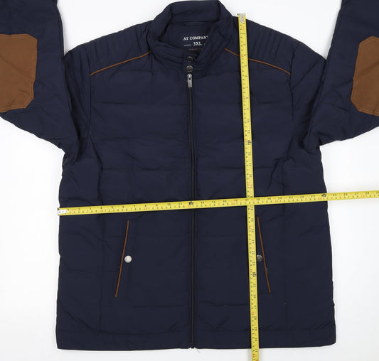Armand Thiery Men's Blue 3XL Puffer Jacket with Zip Pockets