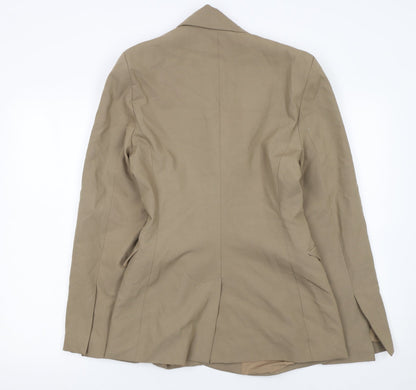 Boa Women Beige Single Breasted Blazer Jacket Size S Wool Blend