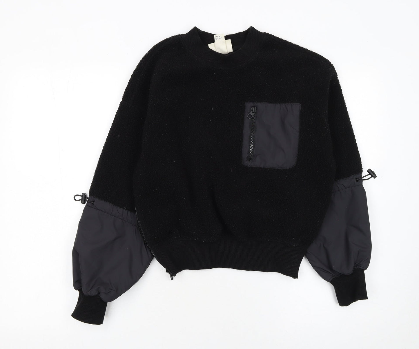 Womens UK Size XS H&M Move Black Pullover Sweatshirt