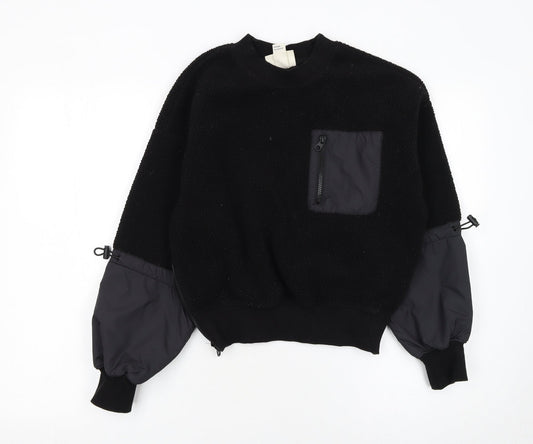 Womens UK Size XS H&M Move Black Pullover Sweatshirt