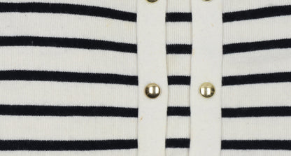 Reiss Women Black Cream Striped Long Sleeve Jumper Dress L
