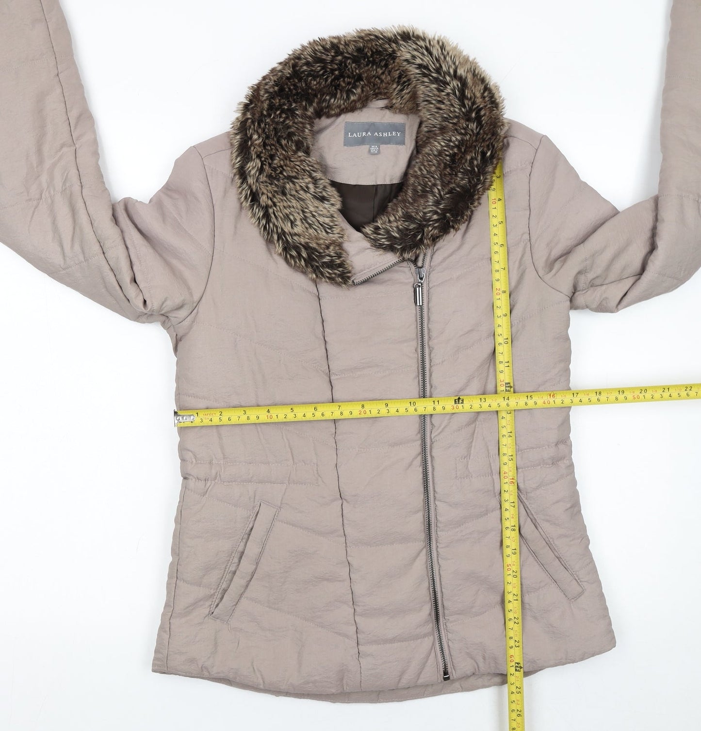 Womens UK Size 8 Laura Ashley Beige Puffer Jacket