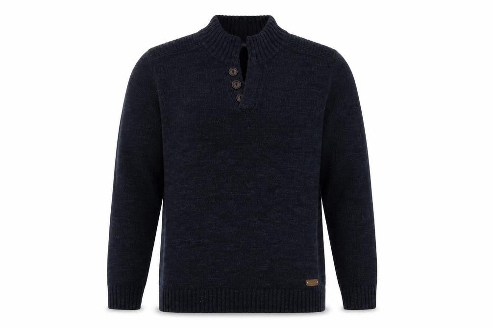 Mens UK Size XL Burton Menswear Blue Henley Jumper