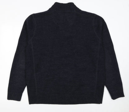 Mens UK Size XL Burton Menswear Blue Henley Jumper