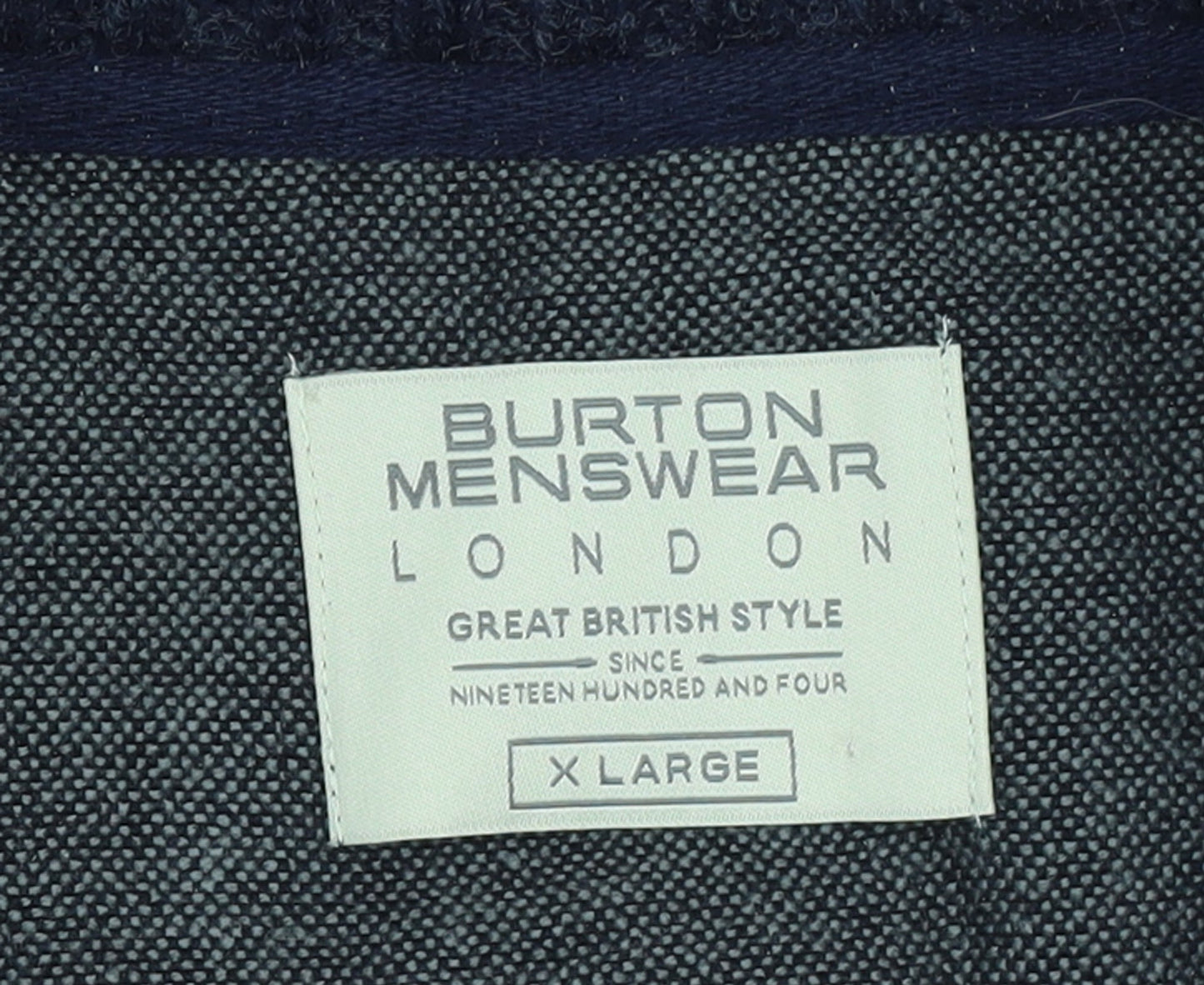 Mens UK Size XL Burton Menswear Blue Henley Jumper