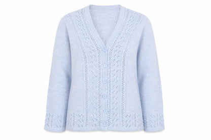 Womens UK Size 10-12 Isle Blue Cardigan Jumper