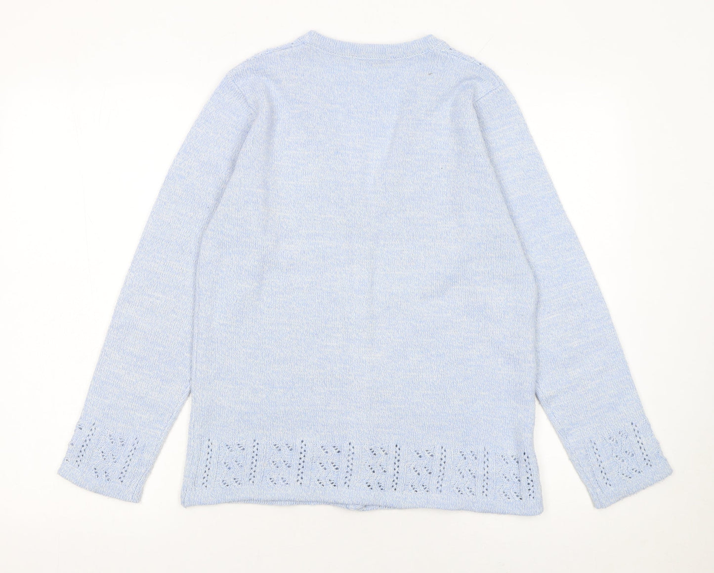 Womens UK Size 10-12 Isle Blue Cardigan Jumper