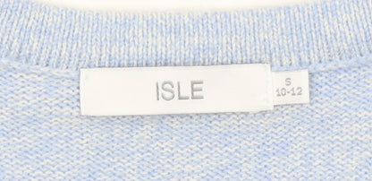 Womens UK Size 10-12 Isle Blue Cardigan Jumper