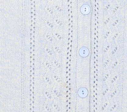 Womens UK Size 10-12 Isle Blue Cardigan Jumper