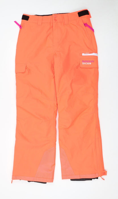 Womens UK Size 12 Superdry Regular Fit Snow Pants Orange Trousers