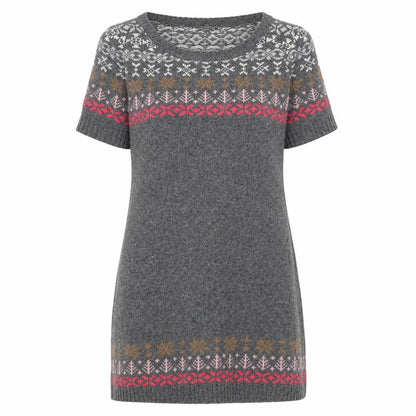 Joe Browns Women's Grey Fair Isle Knit Jumper Dress Size 12