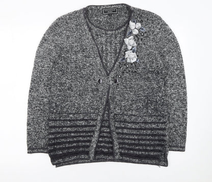 Womens UK Size L Paramour Grey Cardigan Jumper