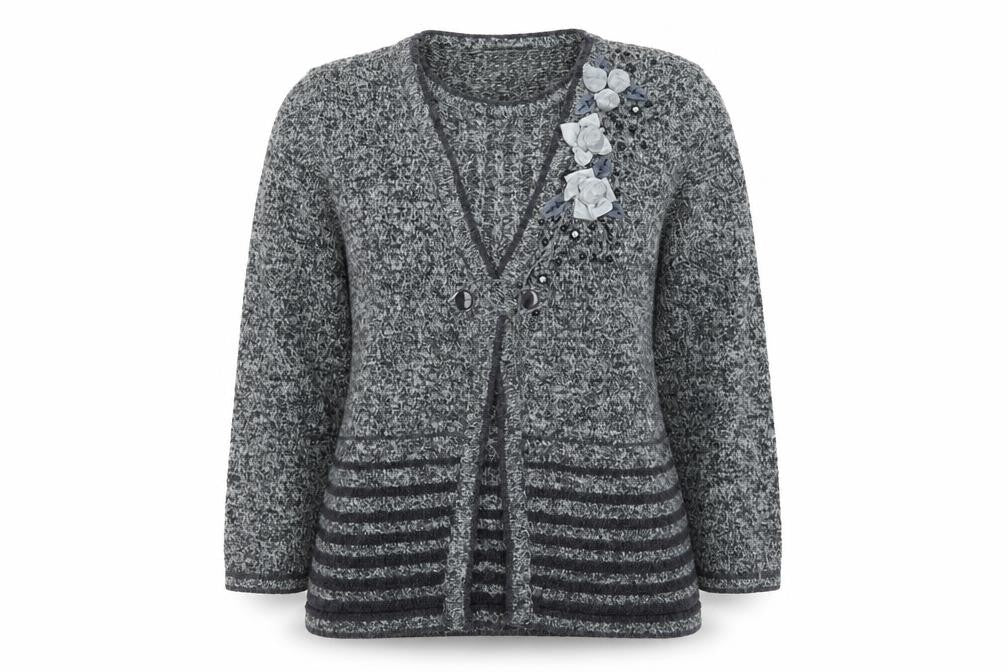 Womens UK Size L Paramour Grey Cardigan Jumper