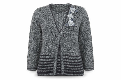 Womens UK Size L Paramour Grey Cardigan Jumper