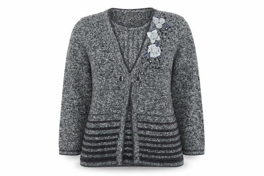 Womens UK Size L Paramour Grey Cardigan Jumper