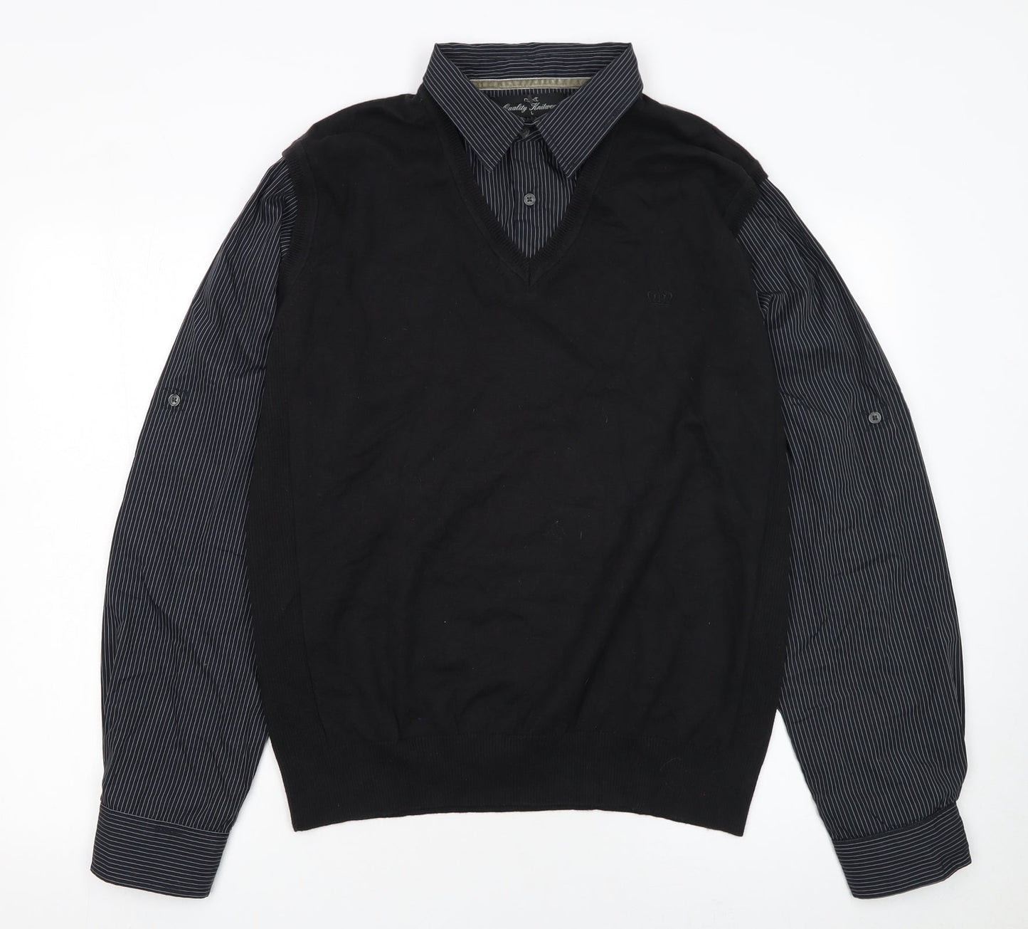 Mens UK Size L NEXT Black Pullover Jumper