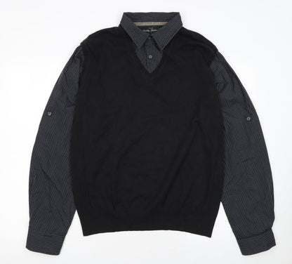 Mens UK Size L NEXT Black Pullover Jumper