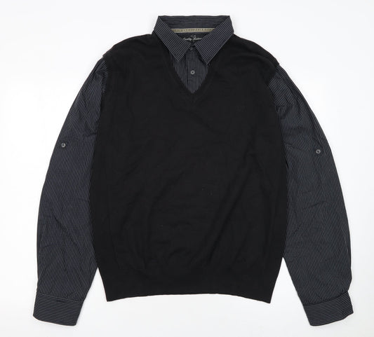 Mens UK Size L NEXT Black Pullover Jumper