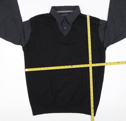 Mens UK Size L NEXT Black Pullover Jumper