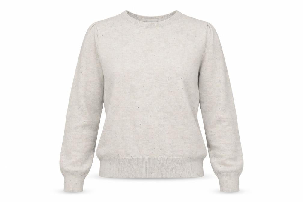 H&M Women Beige Crew Neck Long Sleeve Pullover Jumper Size S