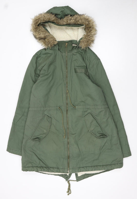 Womens UK Size L Gap Green Parka Coat