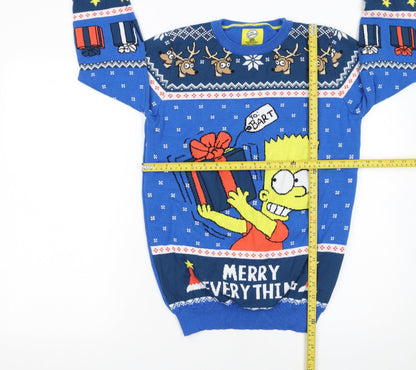 Boys UK Size 12-13 Years The Simpsons Blue Pullover Jumper