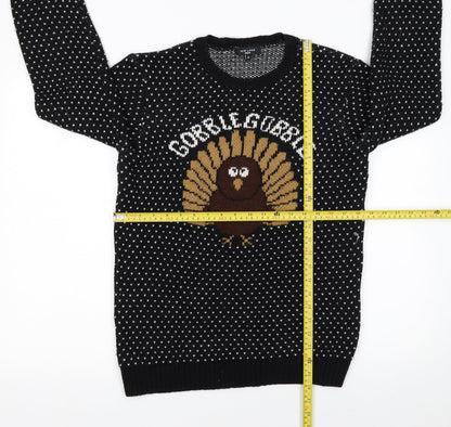 Mens UK Size S New Look Black Pullover Jumper