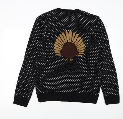 Mens UK Size S New Look Black Pullover Jumper
