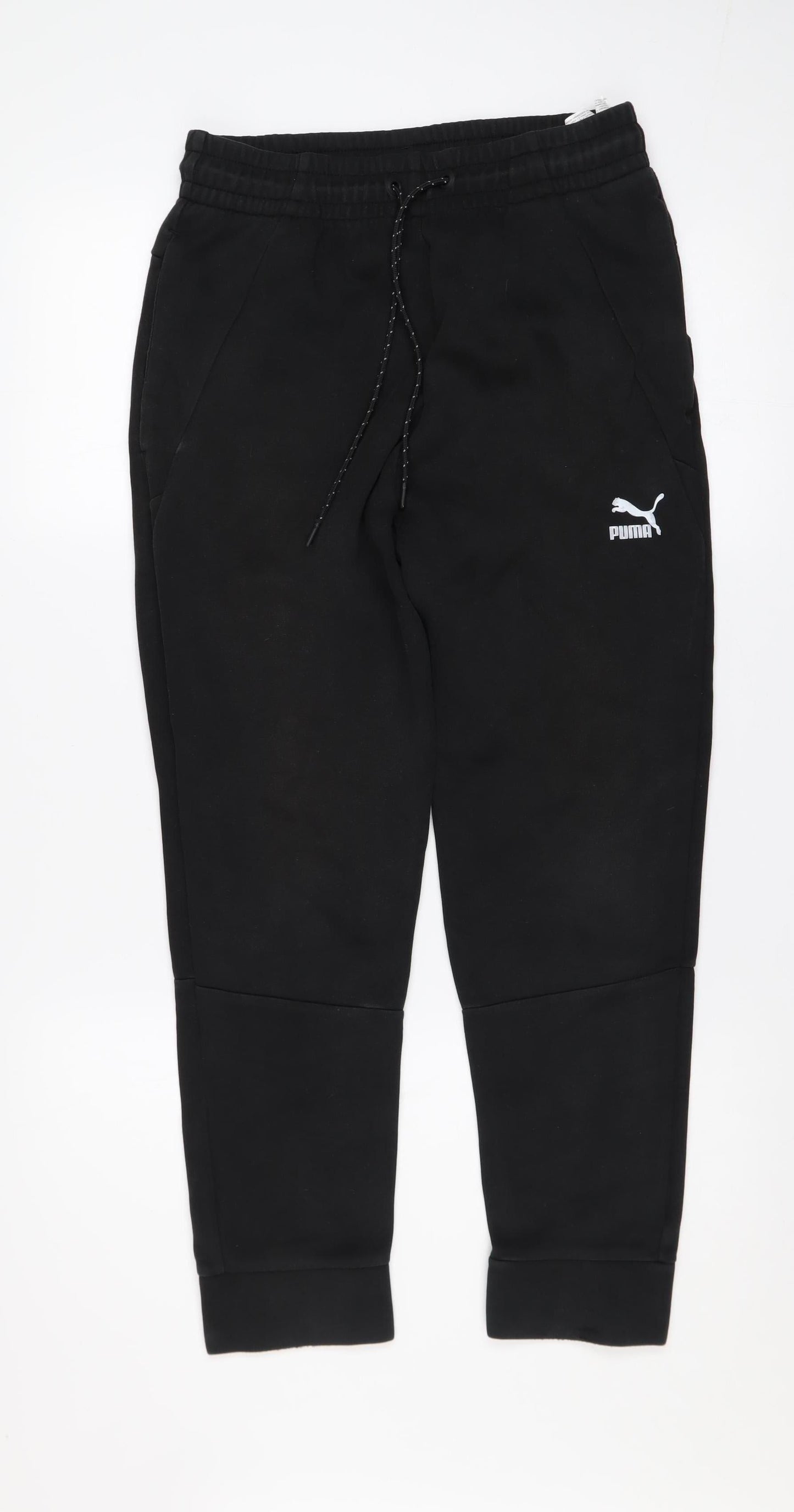 Mens UK Size S PUMA Regular Fit Jogger Black Trousers