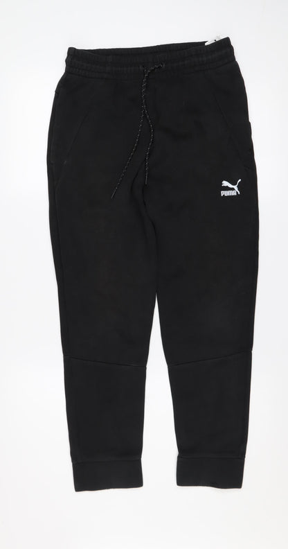Mens UK Size S PUMA Regular Fit Jogger Black Trousers