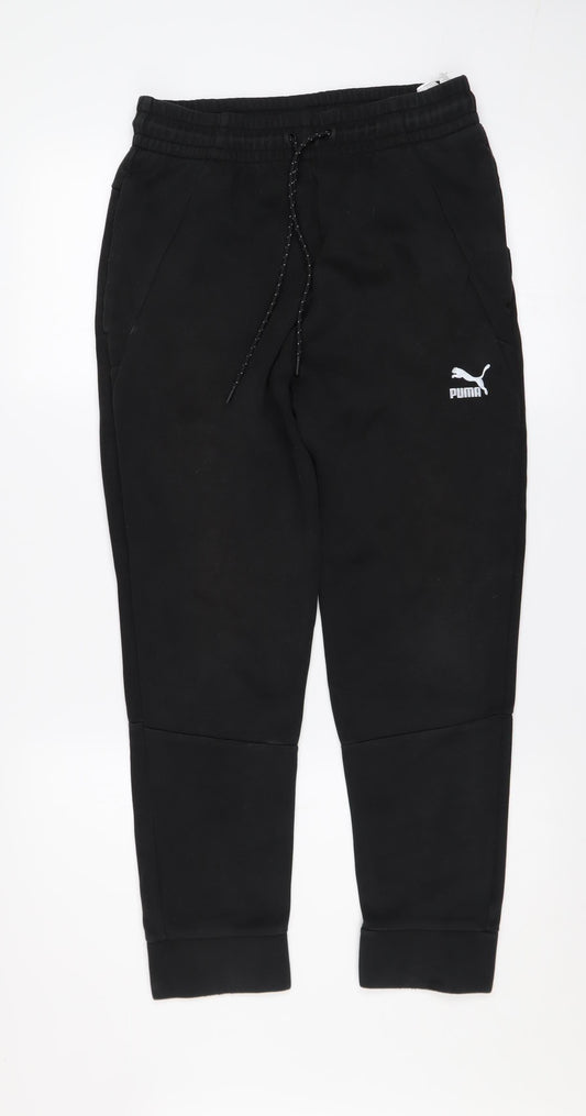 Mens UK Size S PUMA Regular Fit Jogger Black Trousers