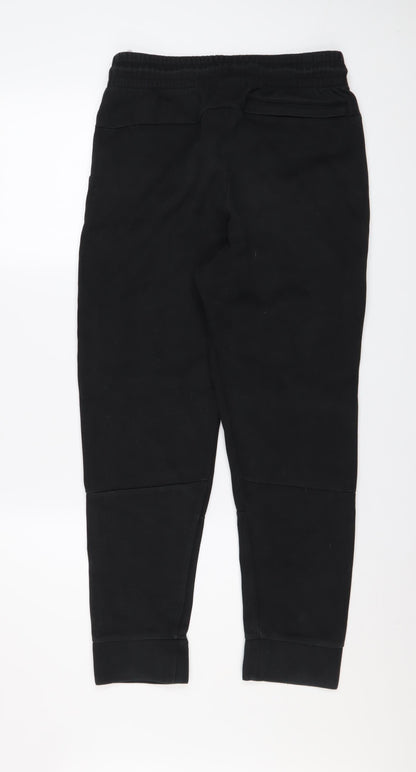 Mens UK Size S PUMA Regular Fit Jogger Black Trousers