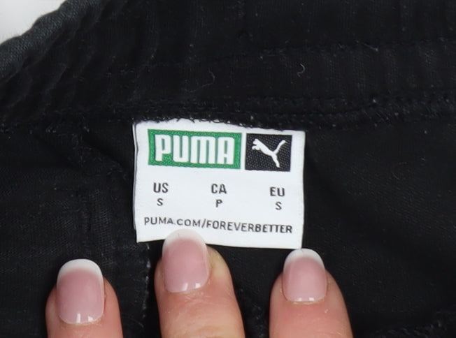 Mens UK Size S PUMA Regular Fit Jogger Black Trousers