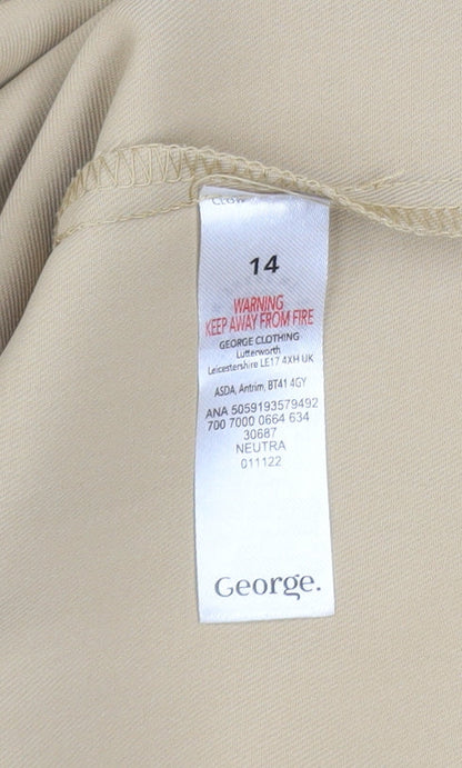 George Women Beige Regular Fit Blazer Jacket Size 14