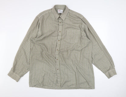 Peter Willis Country Men's Green Check Long Sleeve 16.5in Button-Up Shirt