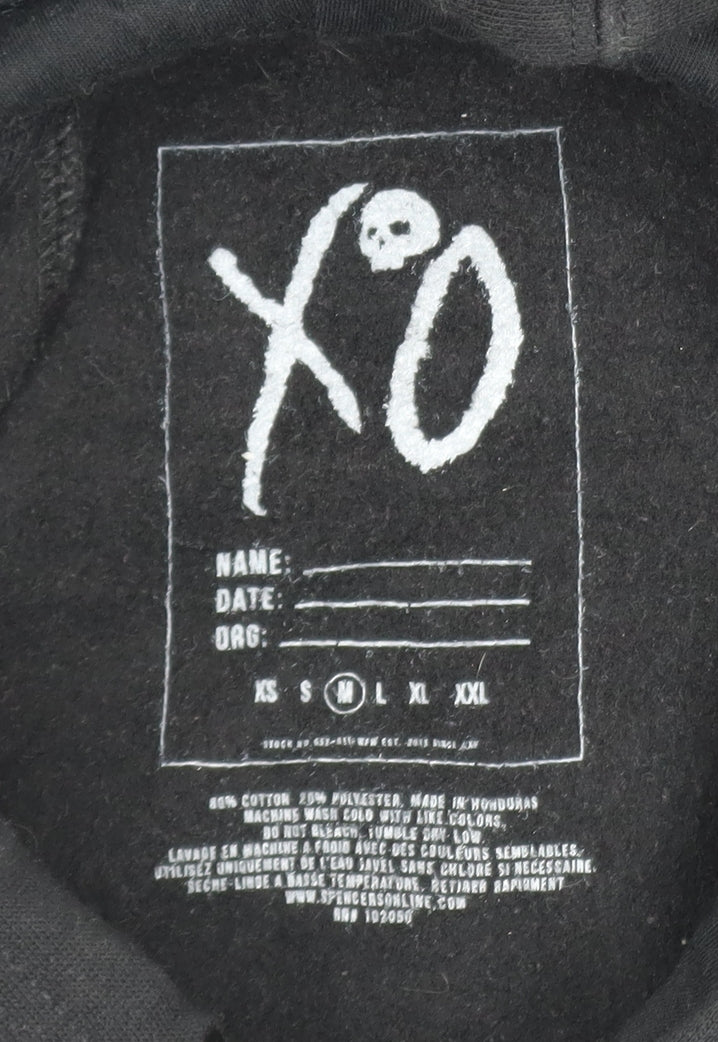 Mens UK Size M XO Black Pullover Hoodie