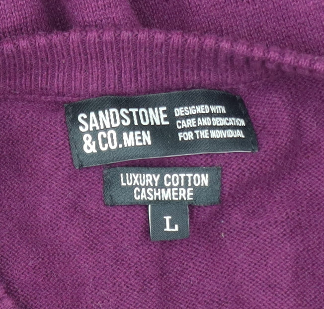 Mens UK Size L Sandstone & Co. Purple Pullover Jumper