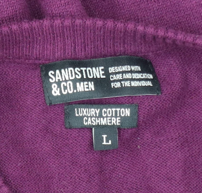 Mens UK Size L Sandstone & Co. Purple Pullover Jumper