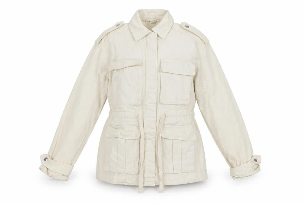 Womens UK Size 2XS H&M Ivory Military Jacket