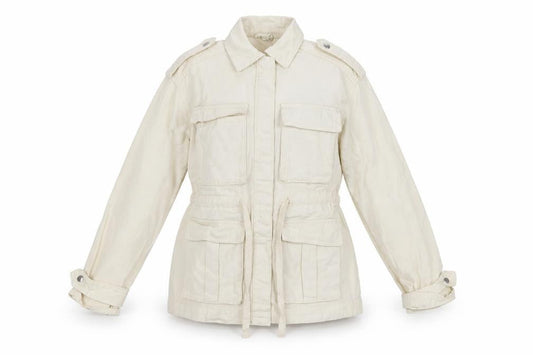 Womens UK Size 2XS H&M Ivory Military Jacket