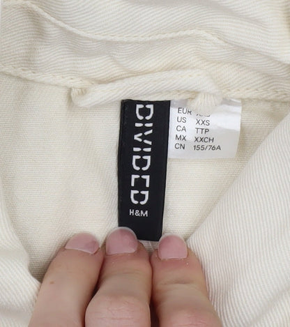 Womens UK Size 2XS H&M Ivory Military Jacket