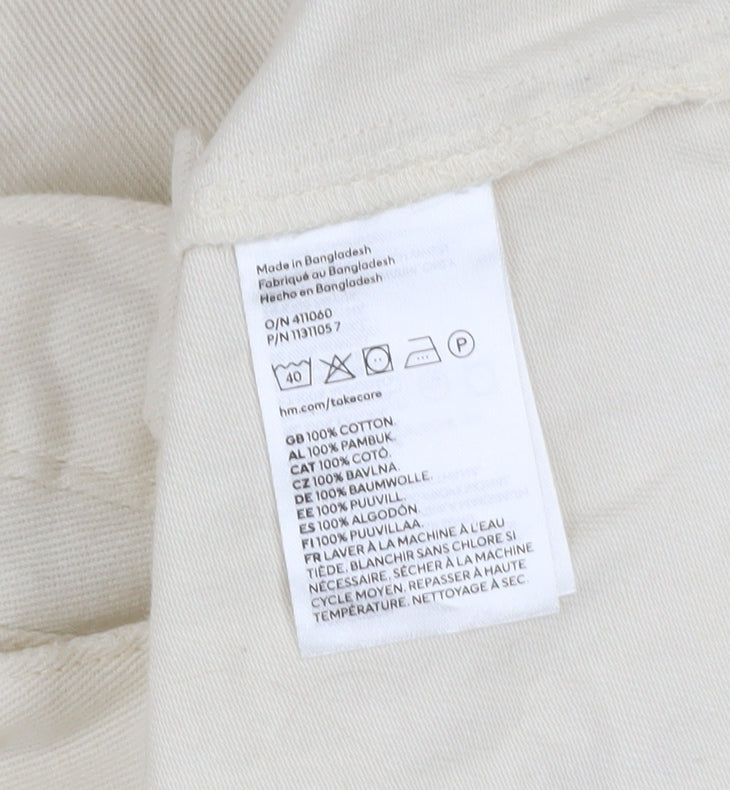 Womens UK Size 2XS H&M Ivory Military Jacket
