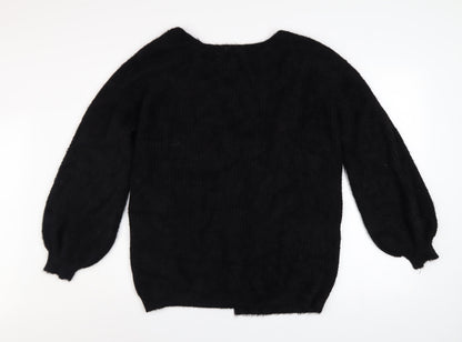 Womens UK Size M PRETTYLITTLETHING Black Cardigan Jumper