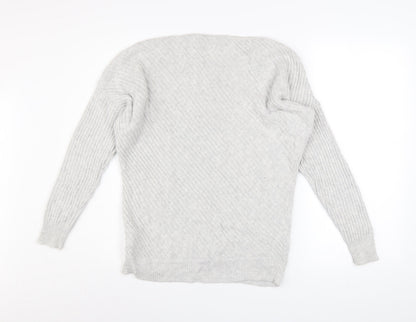 Mint Velvet Women's Grey Star Cotton Blend Pullover Jumper Size S